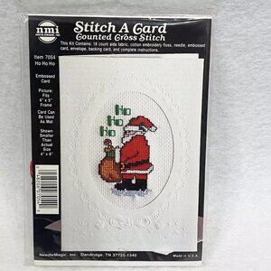 NMI Stitch A Card Cross Stitch Kit | Item 7054 Ho Ho Ho Santa Card